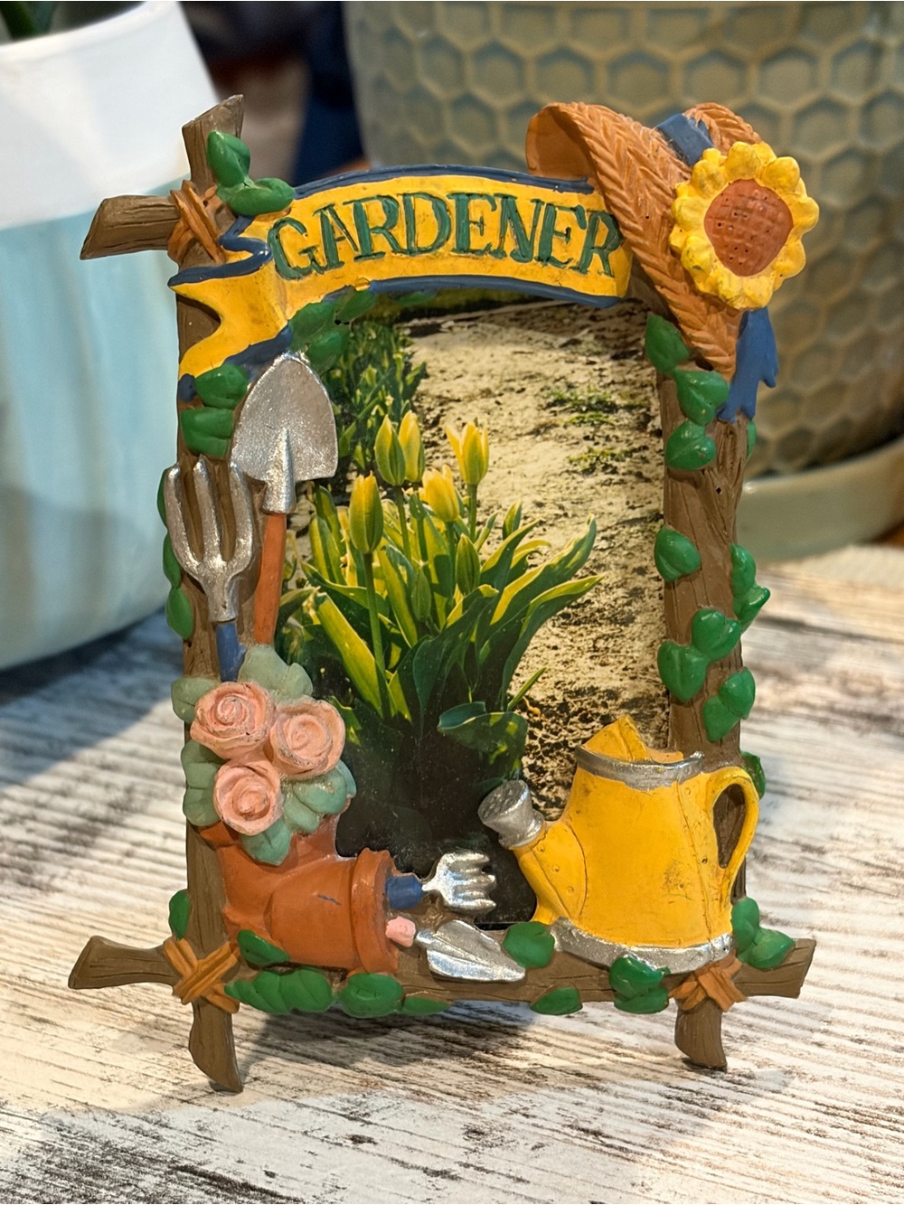 Cottagecore Mini 3D resin Picture frame Set of 3 Sunflower/Garden/Watering Can - Picture 2 of 14